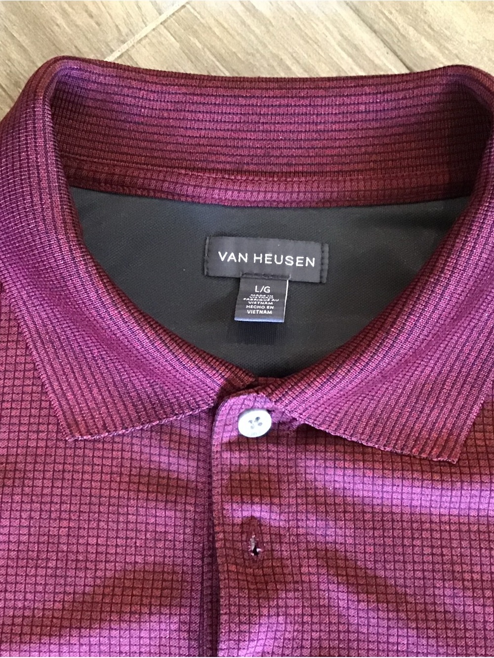 Van Heusen Men’s Plum Textured Polo Shirt